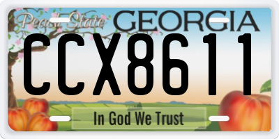 GA license plate CCX8611