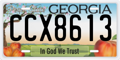 GA license plate CCX8613