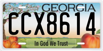 GA license plate CCX8614