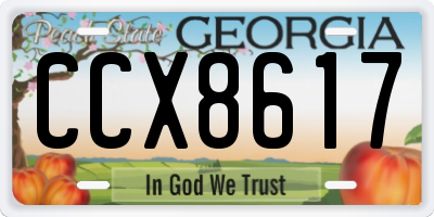 GA license plate CCX8617