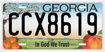 GA license plate CCX8619