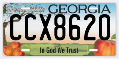 GA license plate CCX8620