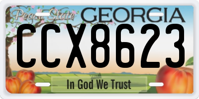 GA license plate CCX8623