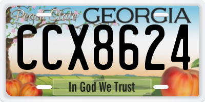 GA license plate CCX8624
