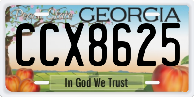 GA license plate CCX8625