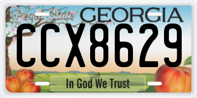 GA license plate CCX8629