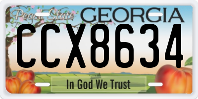 GA license plate CCX8634