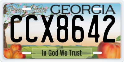 GA license plate CCX8642