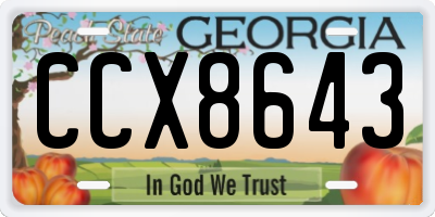 GA license plate CCX8643