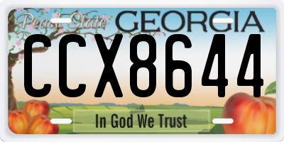 GA license plate CCX8644