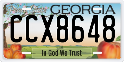 GA license plate CCX8648