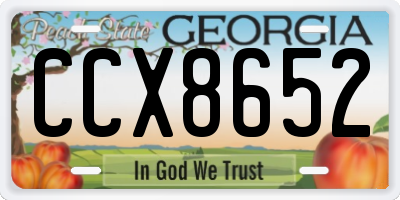 GA license plate CCX8652