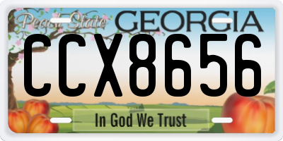 GA license plate CCX8656