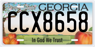 GA license plate CCX8658
