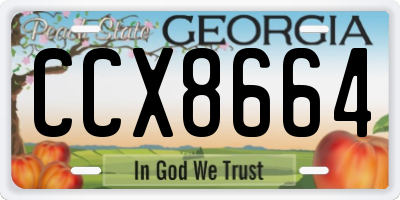 GA license plate CCX8664