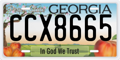 GA license plate CCX8665