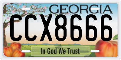 GA license plate CCX8666