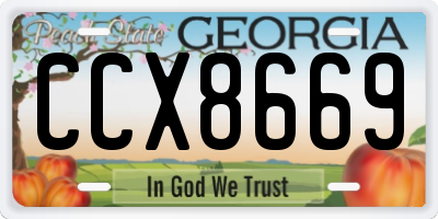 GA license plate CCX8669