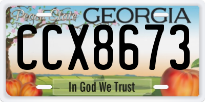 GA license plate CCX8673