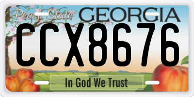 GA license plate CCX8676