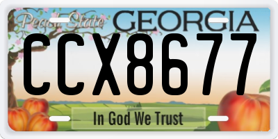 GA license plate CCX8677