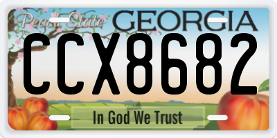 GA license plate CCX8682