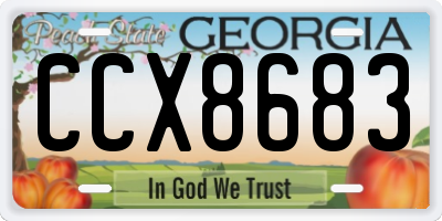 GA license plate CCX8683