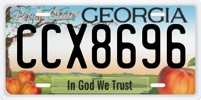GA license plate CCX8696