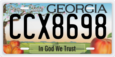 GA license plate CCX8698