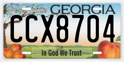 GA license plate CCX8704