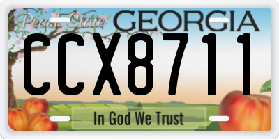 GA license plate CCX8711