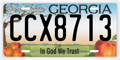 GA license plate CCX8713