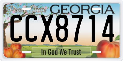 GA license plate CCX8714