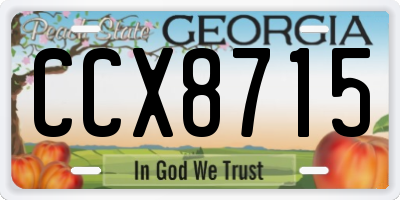 GA license plate CCX8715