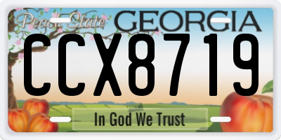 GA license plate CCX8719