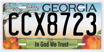 GA license plate CCX8723