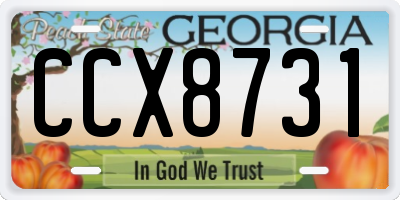 GA license plate CCX8731