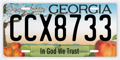 GA license plate CCX8733