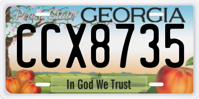 GA license plate CCX8735