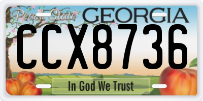 GA license plate CCX8736