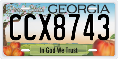 GA license plate CCX8743