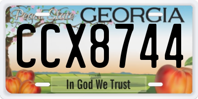 GA license plate CCX8744