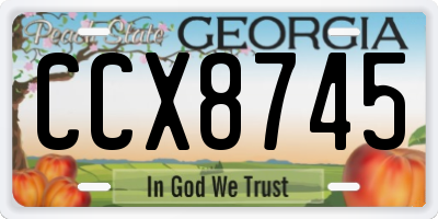 GA license plate CCX8745