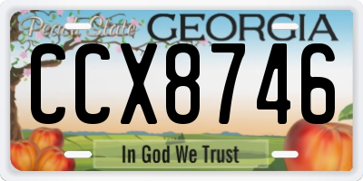 GA license plate CCX8746