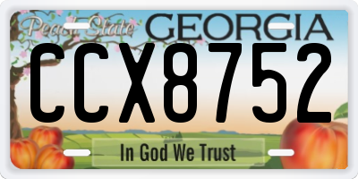 GA license plate CCX8752