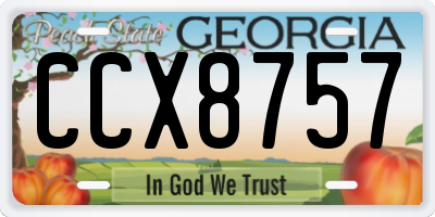 GA license plate CCX8757