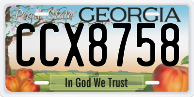 GA license plate CCX8758