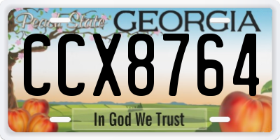 GA license plate CCX8764