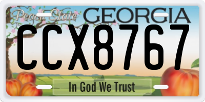 GA license plate CCX8767