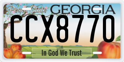 GA license plate CCX8770